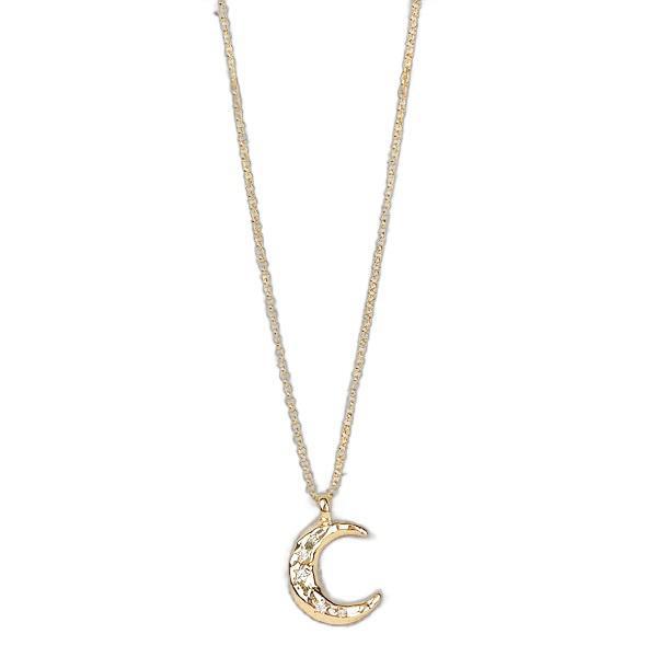 16-18" | CZ Crescent Moon 18k Gold Filled Necklace