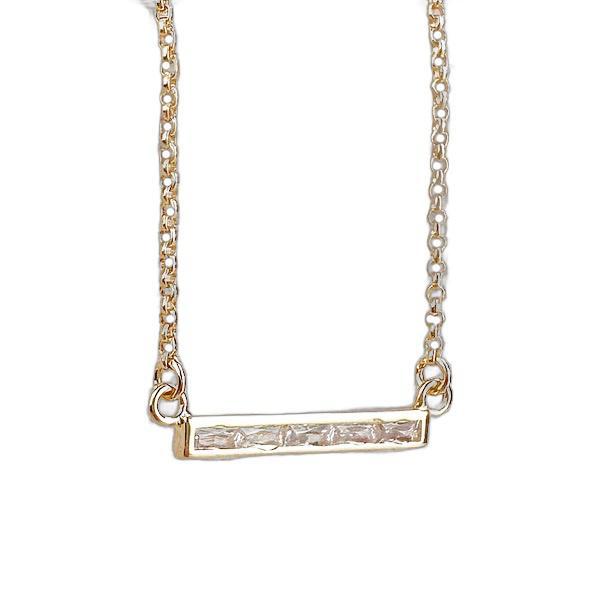 16-18" | CZ Bar 18k Gold Filled Necklace
