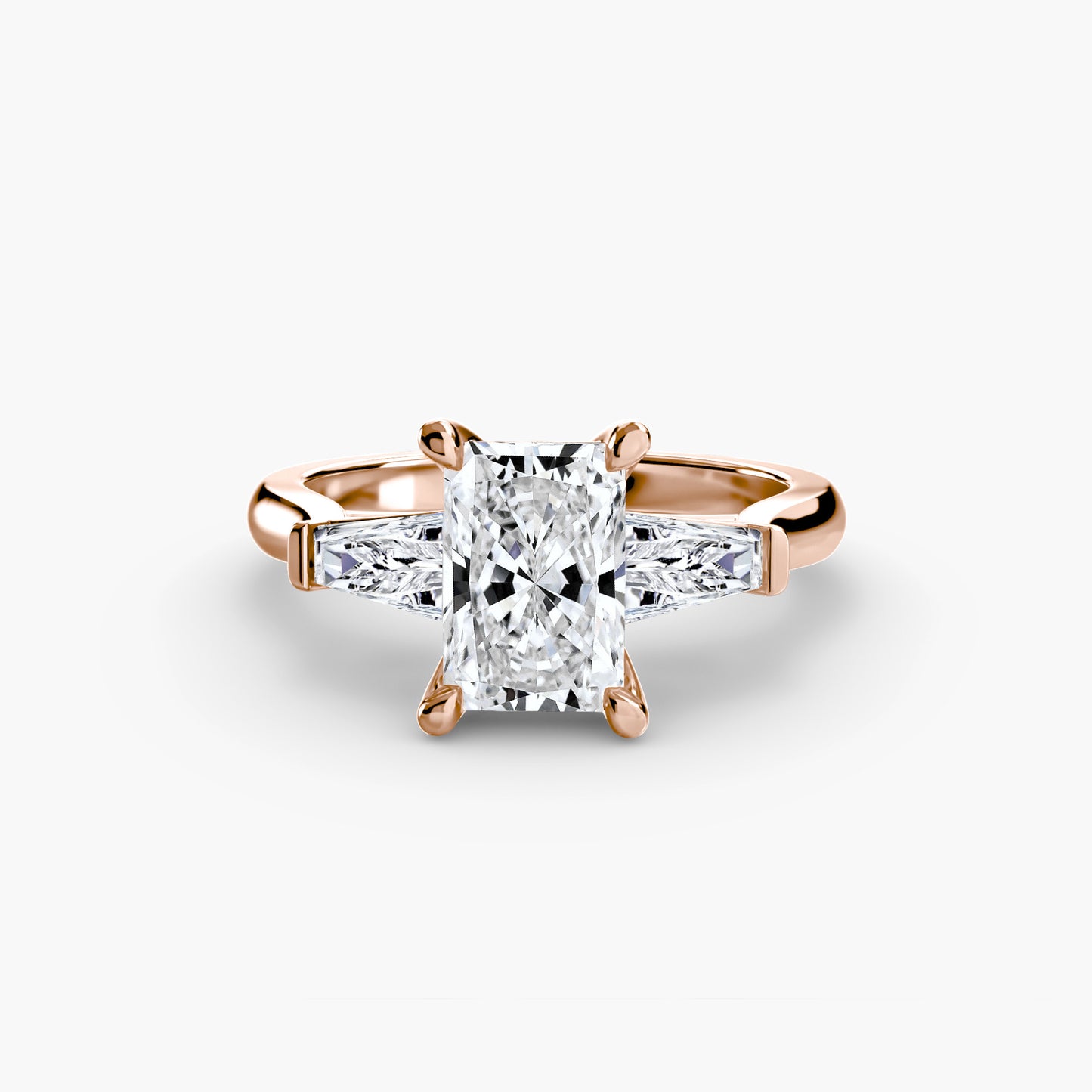 Tapered Baguette Three-Stone Engagement Ring