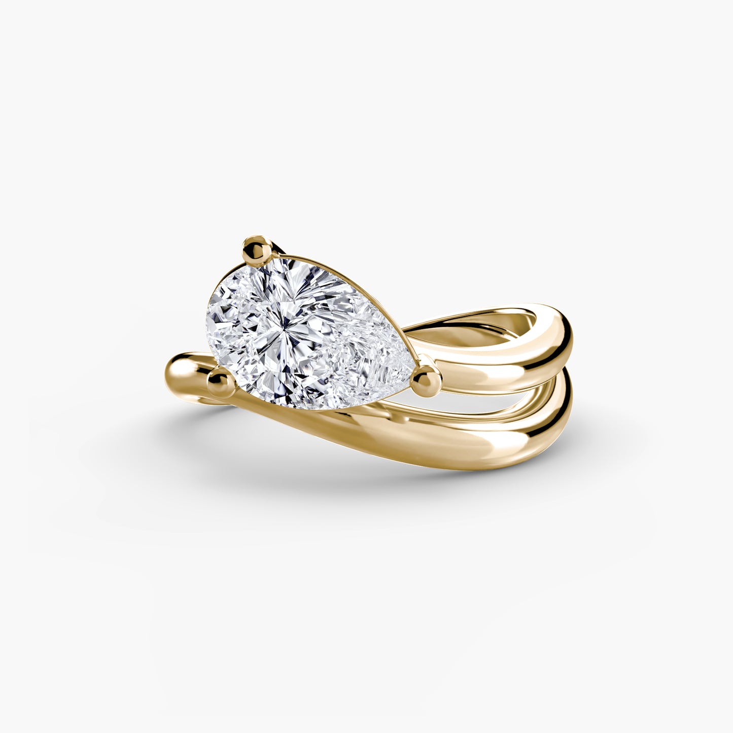 Double Wave Modern Engagement Ring