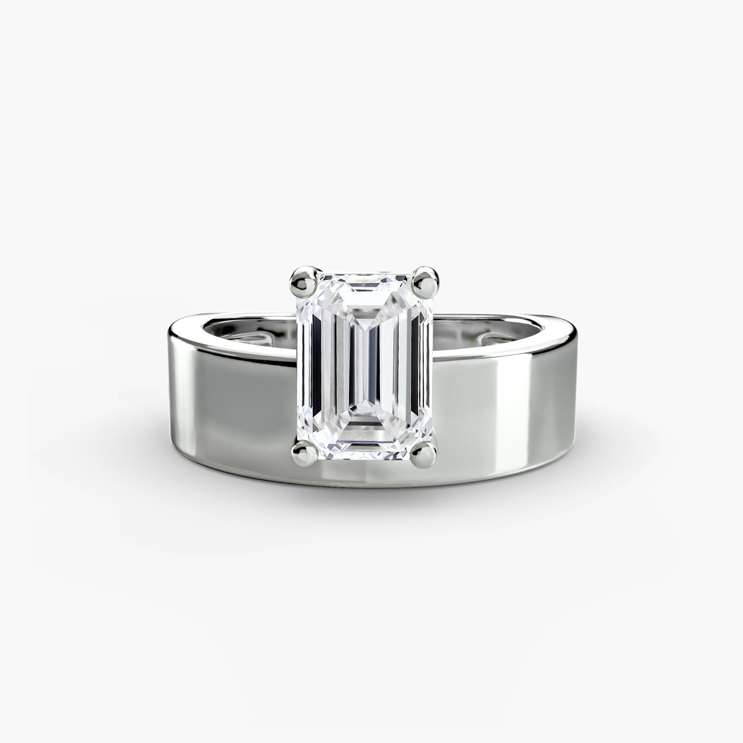4mm | Thick Band Solitaire Ring
