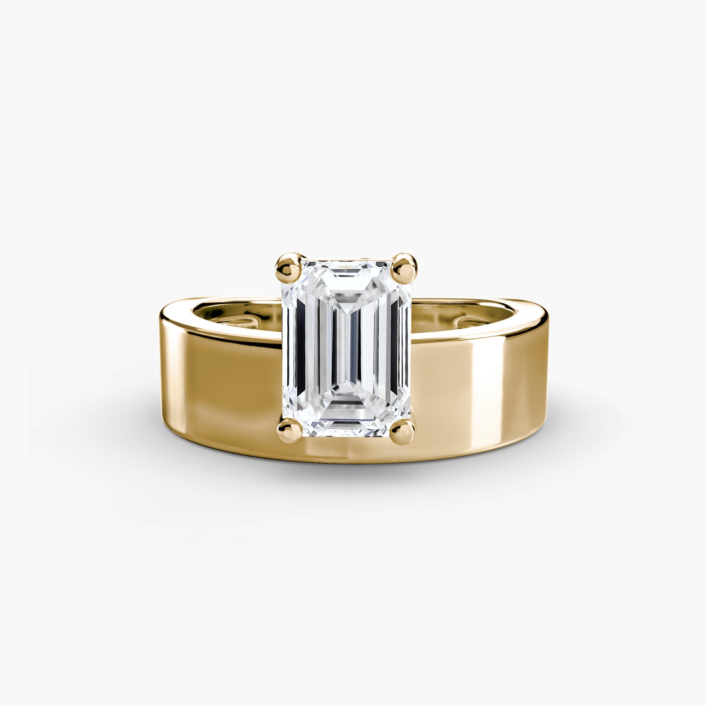 4mm | Thick Band Solitaire Ring