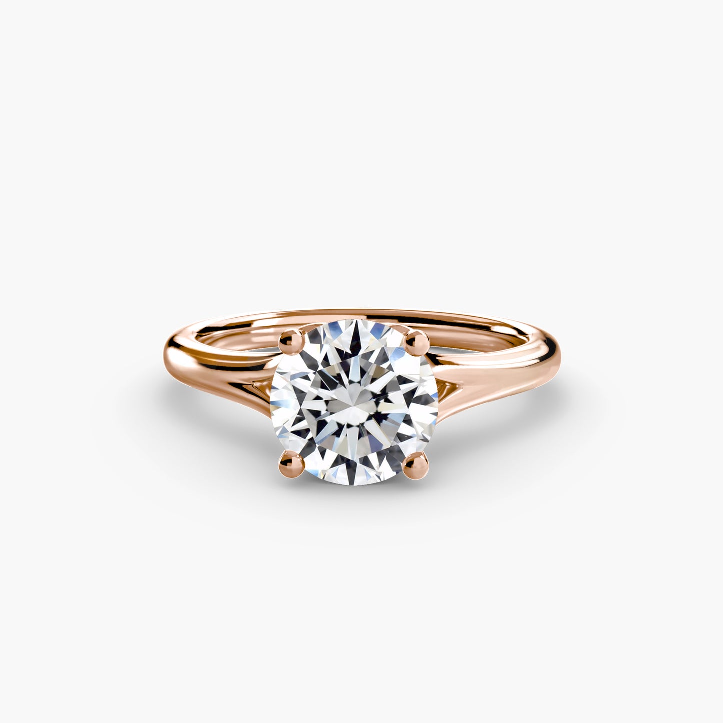 2.2mm | Cathedral Split Band Solitaire Engagement Ring