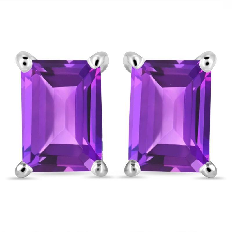 5x7mm | Amethyst Sterling Silver Post Stud Earrings