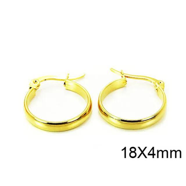 18x4mm | Fashion Gold Plated Stainless Steel Hoop Earrings