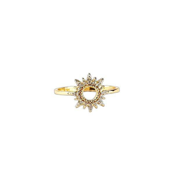 CZ Sun Burst 18k Gold Filled Ring | Size 8