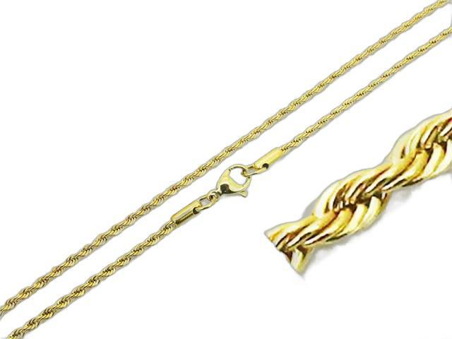 2-4mm | Rope Gold Plated Stainless Steel Chain