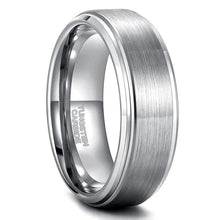 Load image into Gallery viewer, 6-8mm | Tungsten Brushed Center Step Band Ring
