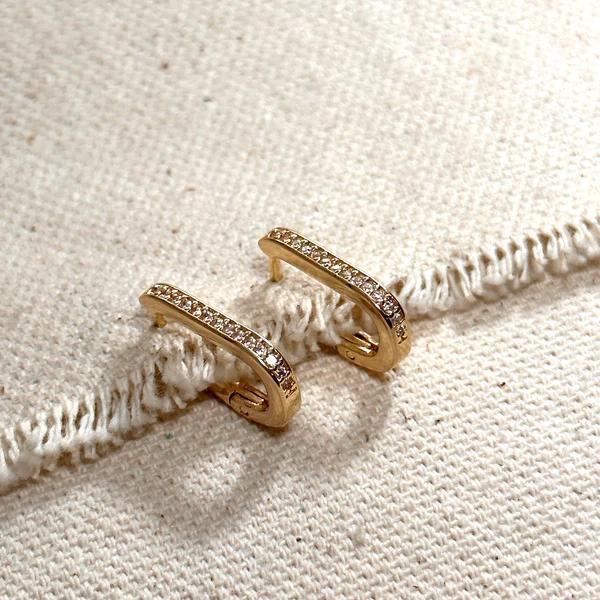 15x10mm | CZ 18k Gold Filled Hoop Earrings