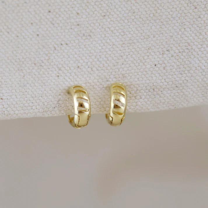 12 x 5mm | Fashion 18k Gold Filled Huggie Hoop Earrings