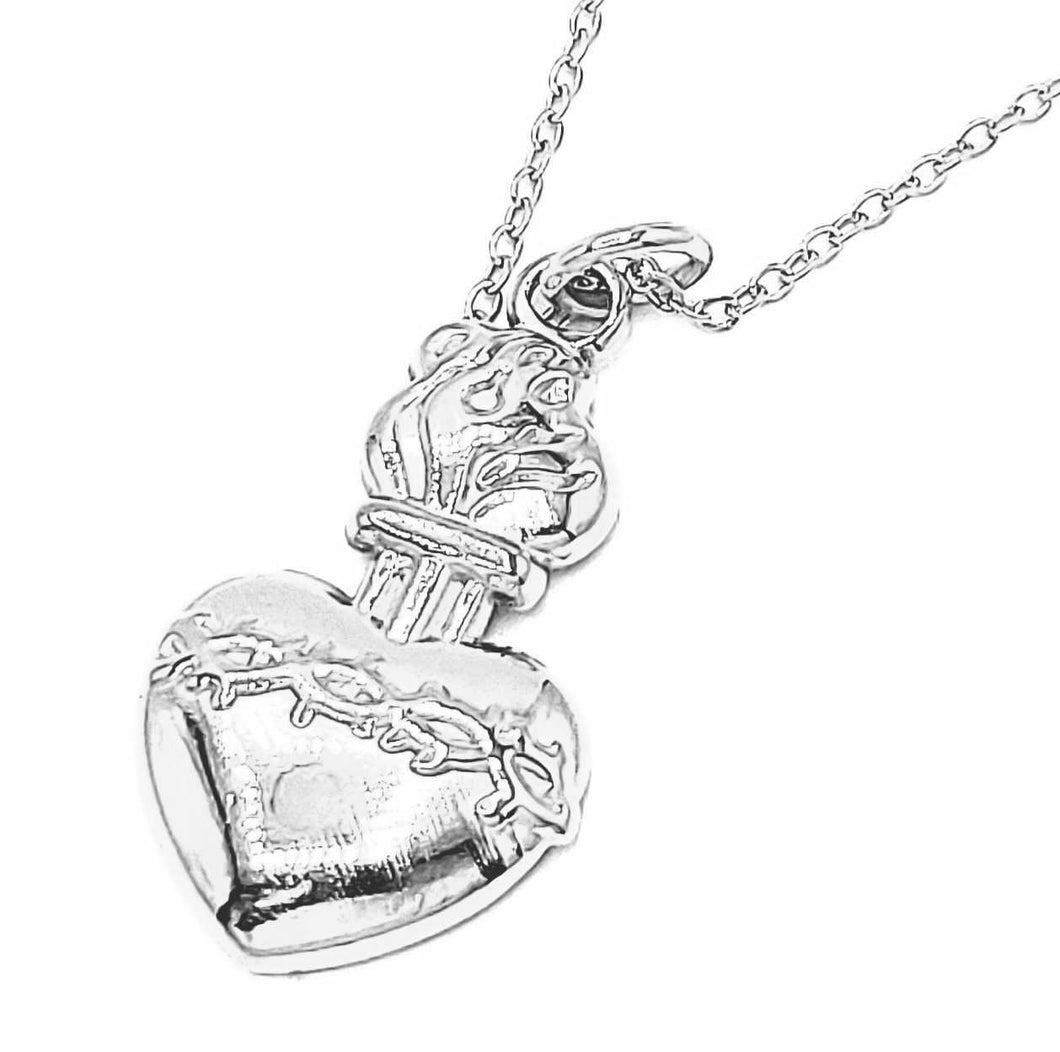 Heart and Torch Stainless Steel Necklace