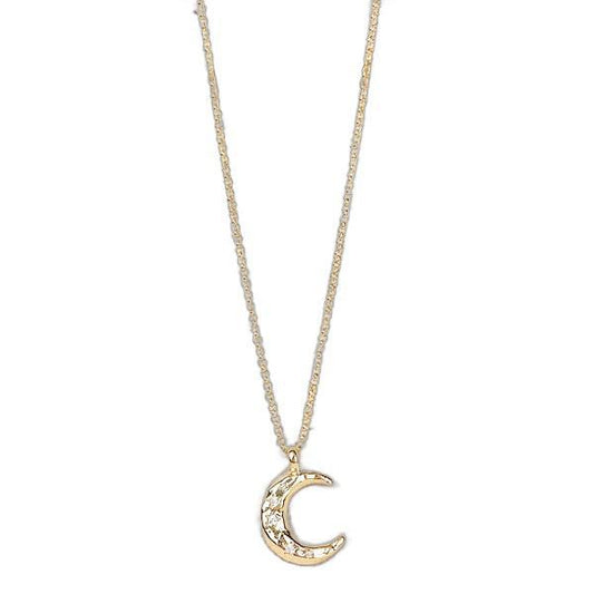 16-18" | CZ Crescent Moon 18k Gold Filled Necklace