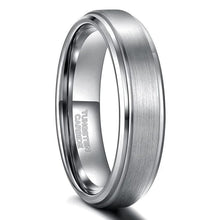 Load image into Gallery viewer, 6-8mm | Tungsten Brushed Center Step Band Ring
