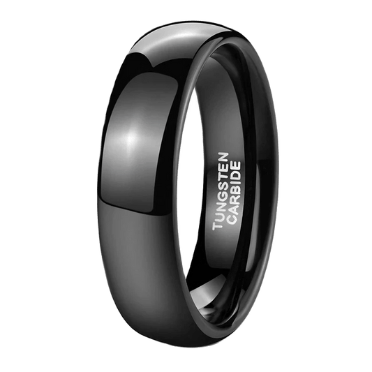 4-8mm | Tungsten Black Plain Band Ring