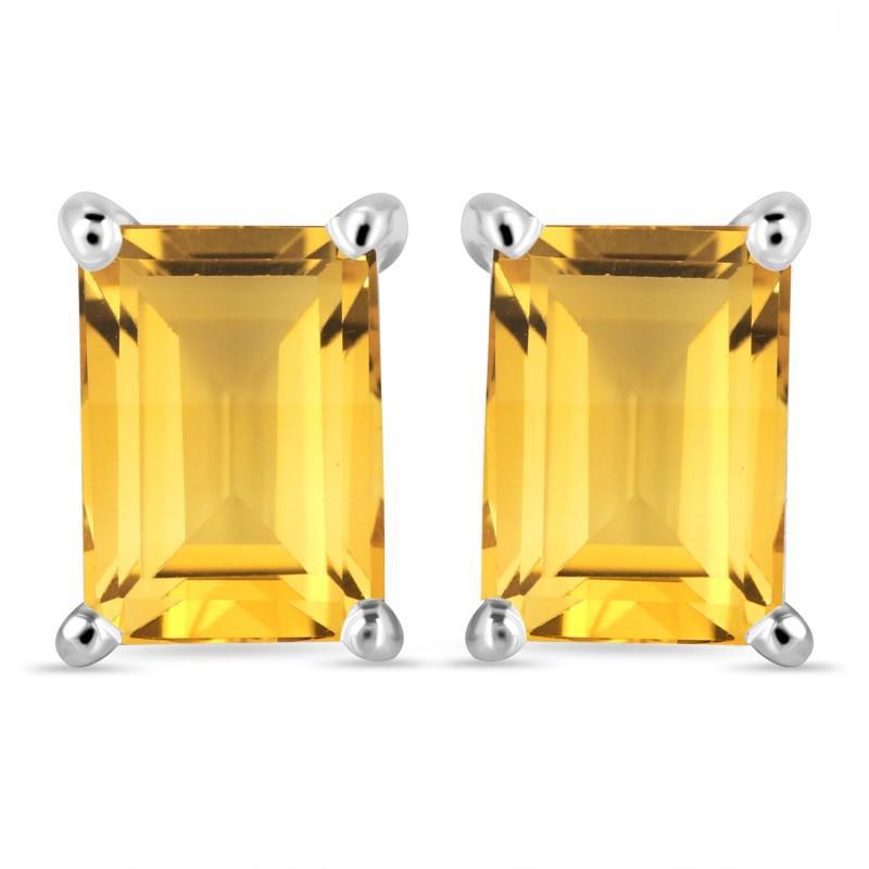 5x7mm | Citrine Sterling Silver Post Stud Earrings