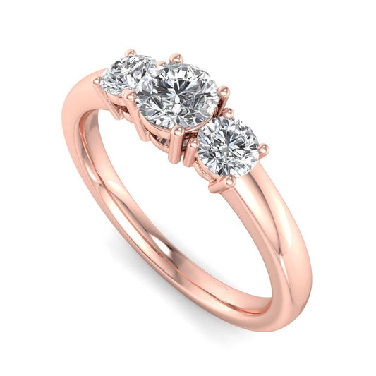 0.36ct Semi-Mounted Classic Diamond 3 Stone Ring