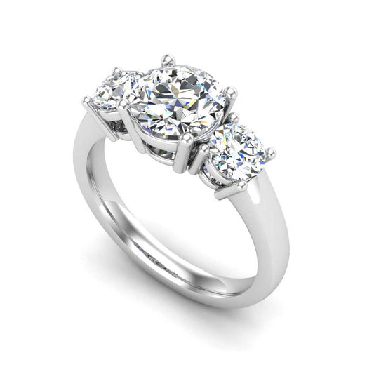0.67ct Classic Diamond Three Stone Ring