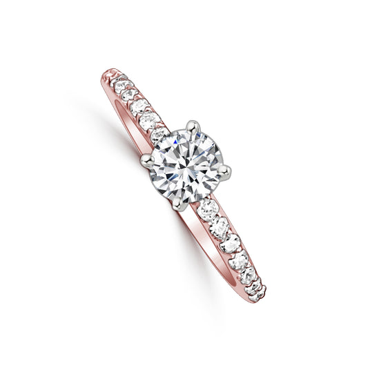 0.22ctw Accent Diamond Shared Prong Engagement Ring
