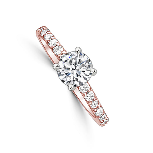 0.30ctw Diamond Accented Shared Prong Engagement Ring