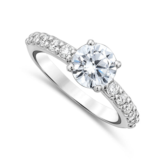 0.45ctw Diamond Accented Shared Prong Engagement Ring