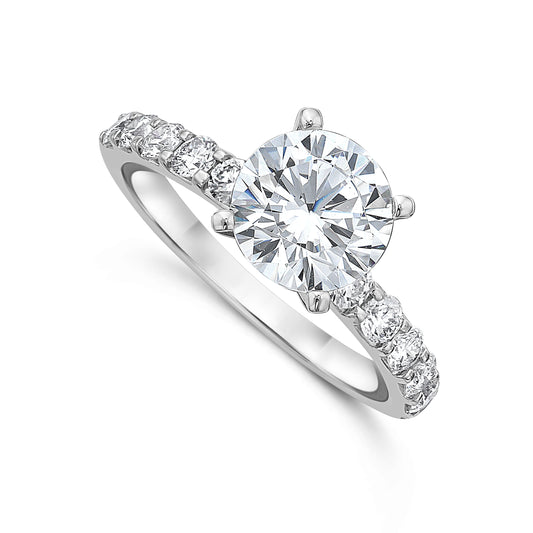0.65ctw Diamond Accented Shared Prong Engagement Ring