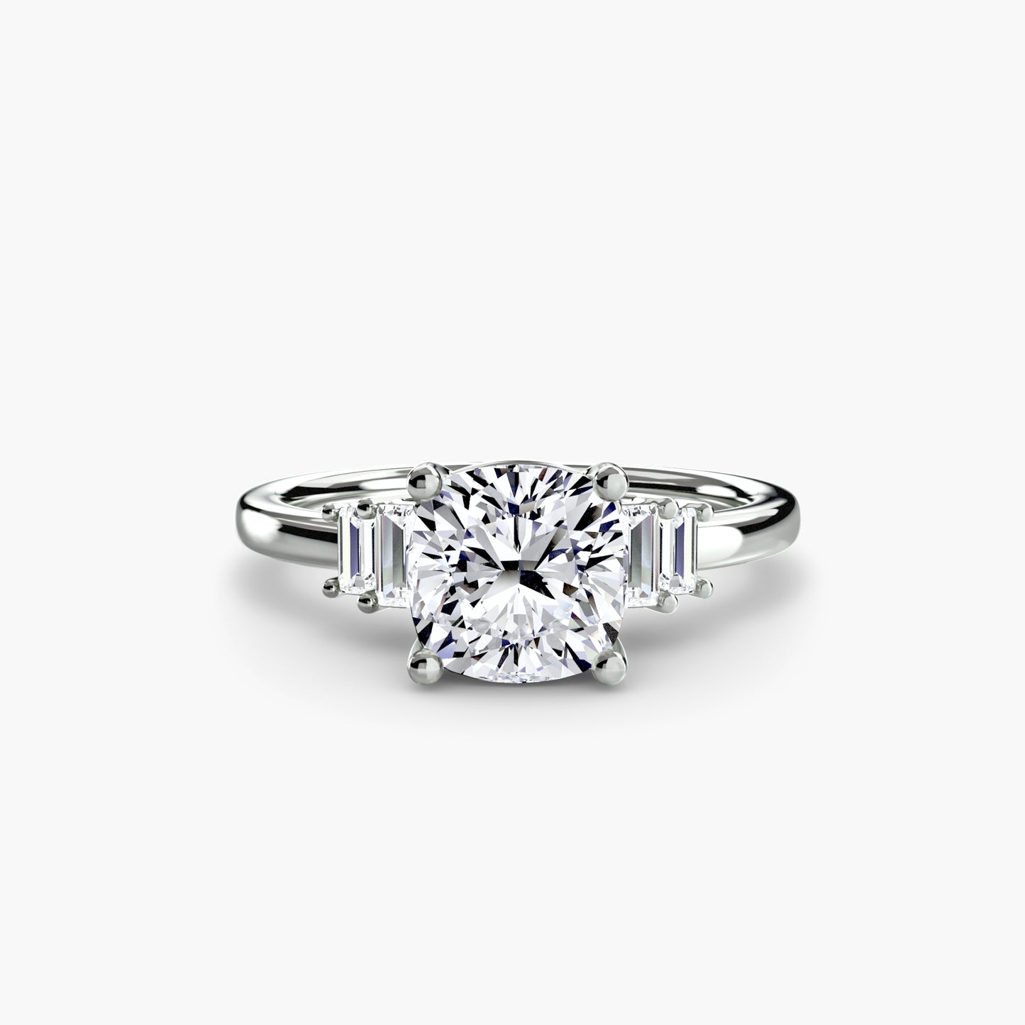 2.0mm | Baguette-Accented Engagement Ring