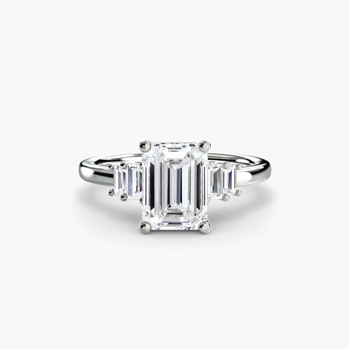 2.0mm | Baguette-Accented Engagement Ring