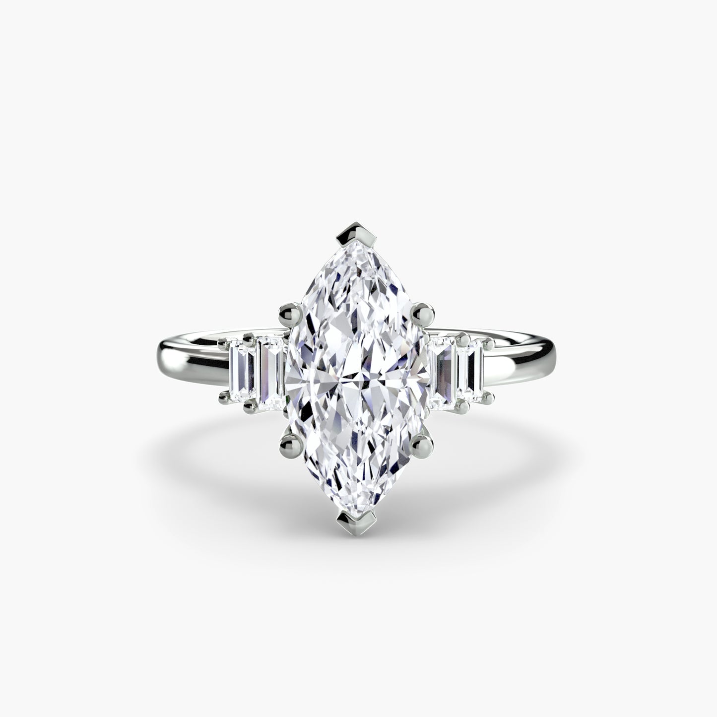2.0mm | Baguette-Accented Engagement Ring