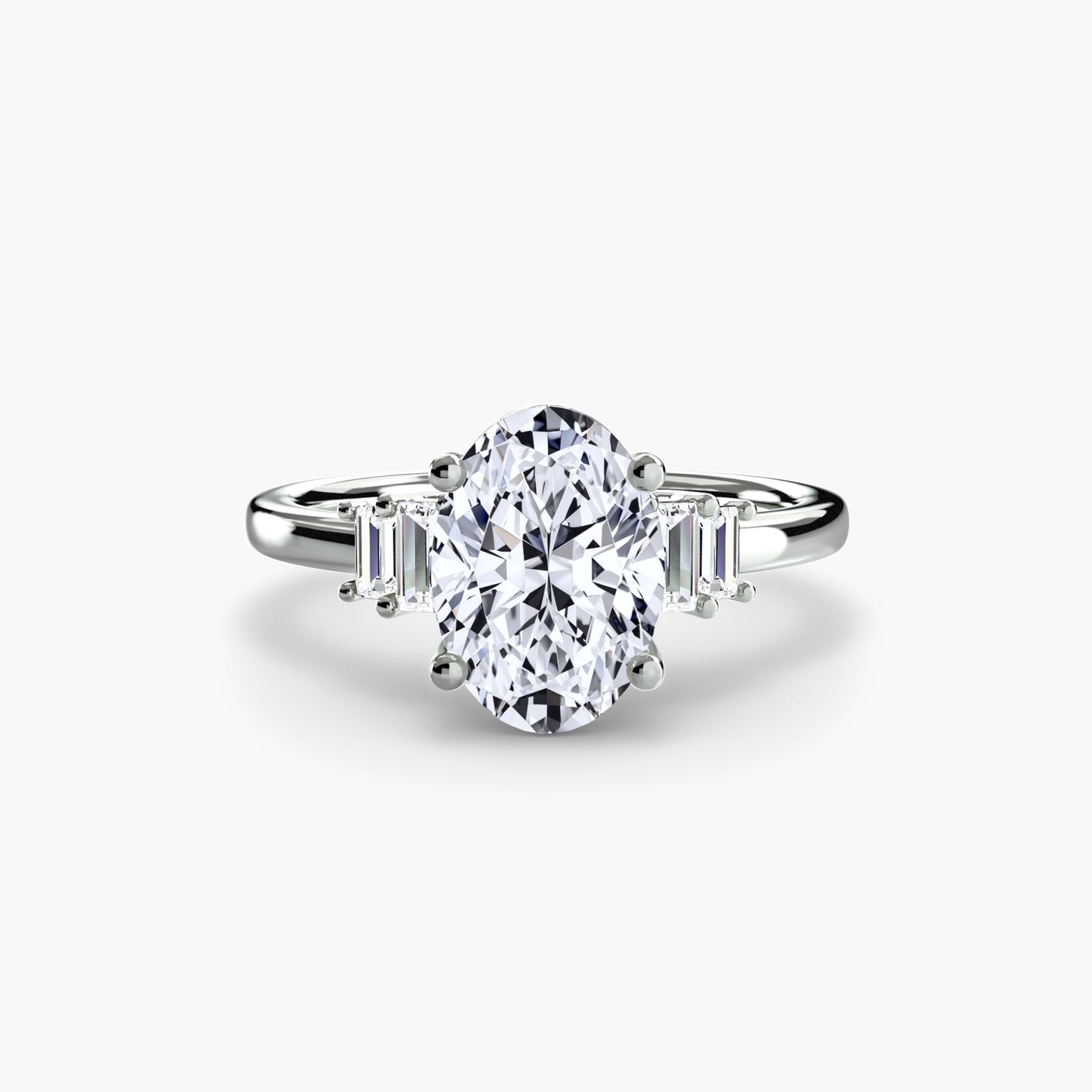 2.0mm | Baguette-Accented Engagement Ring