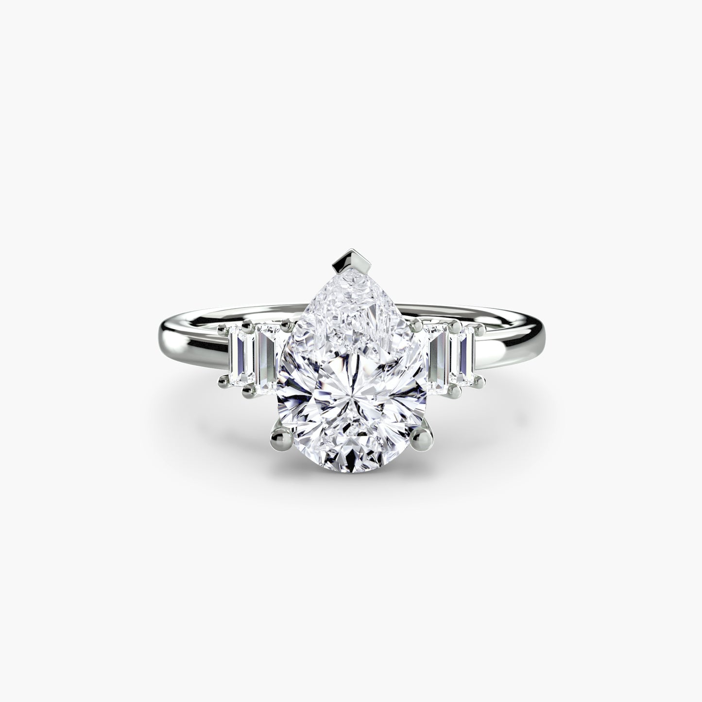 2.0mm | Baguette-Accented Engagement Ring