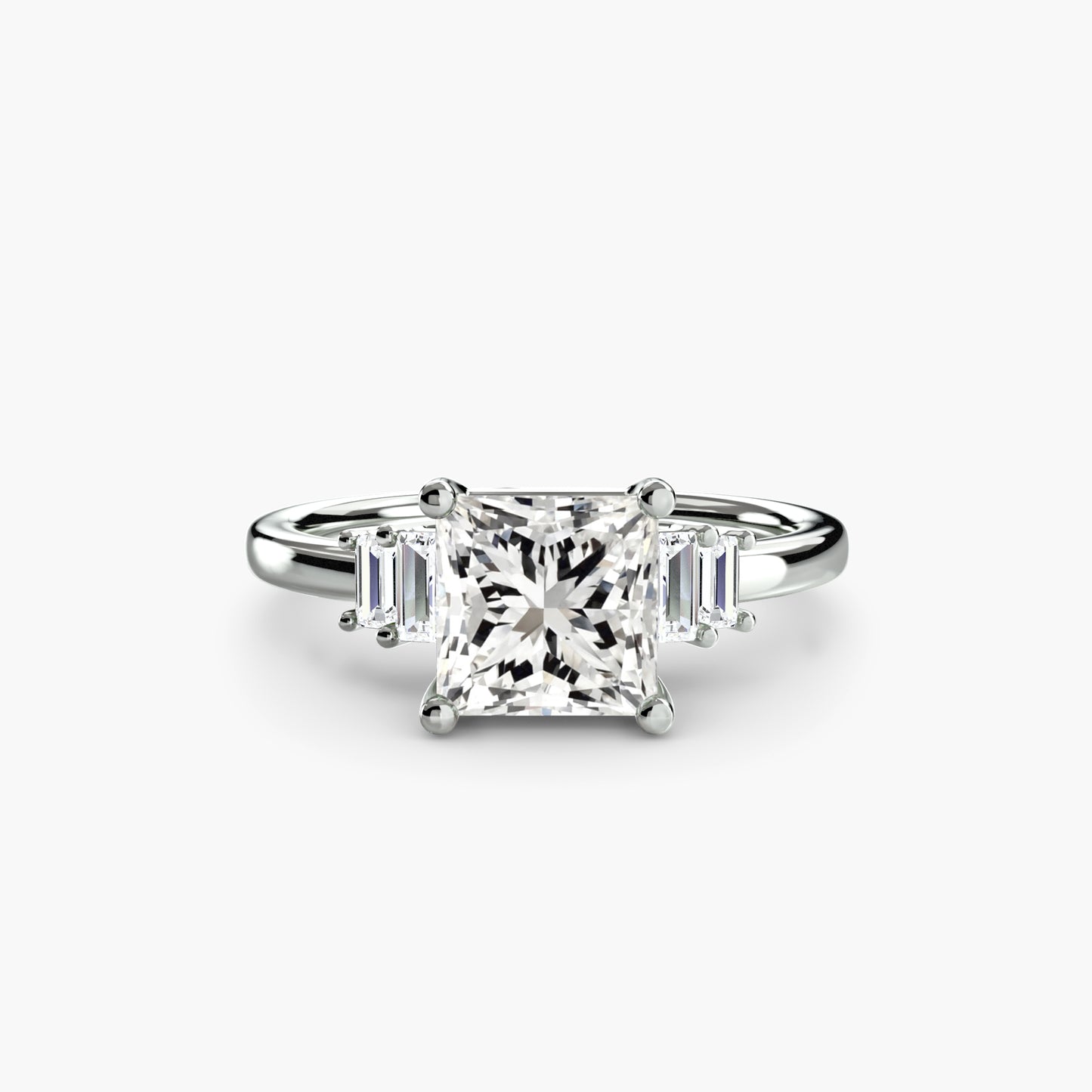 2.0mm | Baguette-Accented Engagement Ring