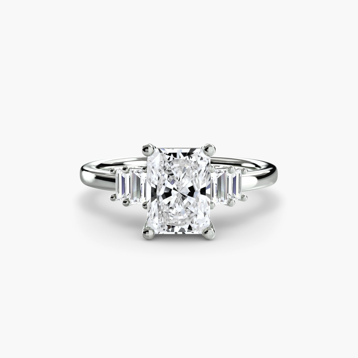 2.0mm | Baguette-Accented Engagement Ring
