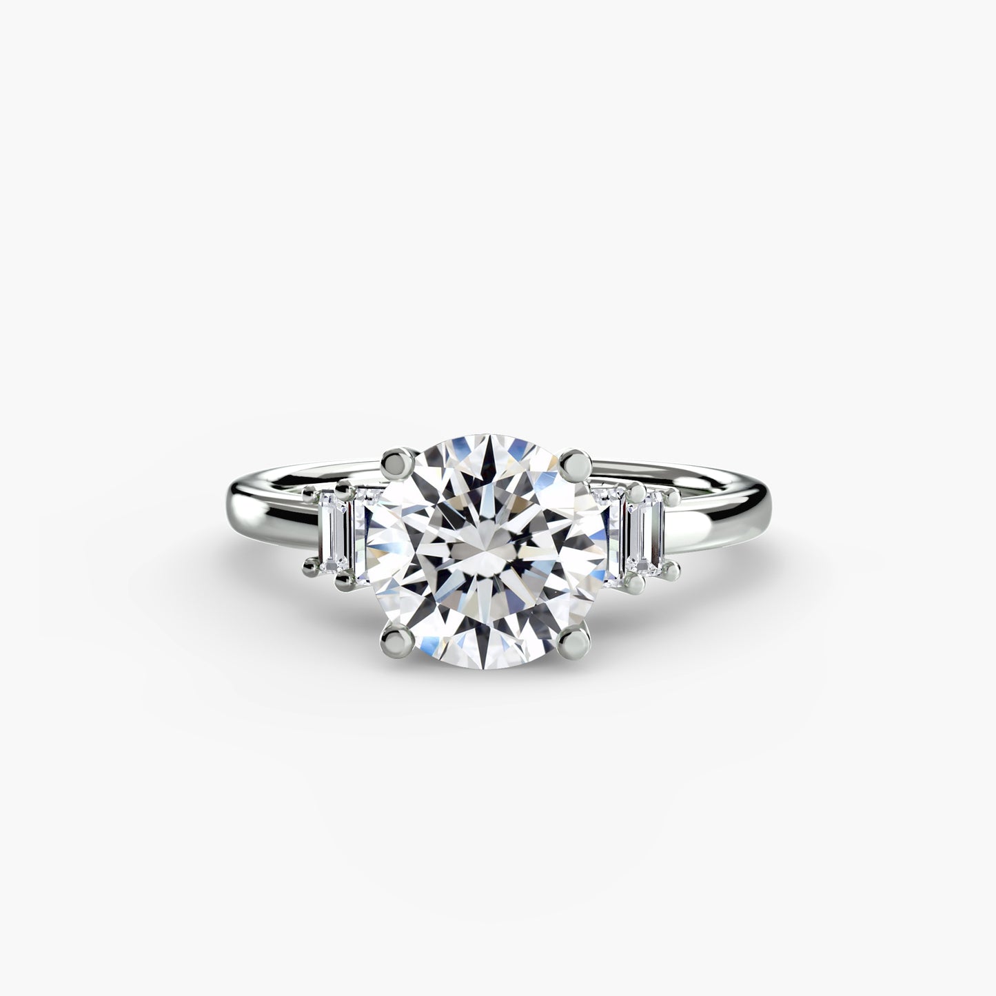 2.0mm | Baguette-Accented Engagement Ring