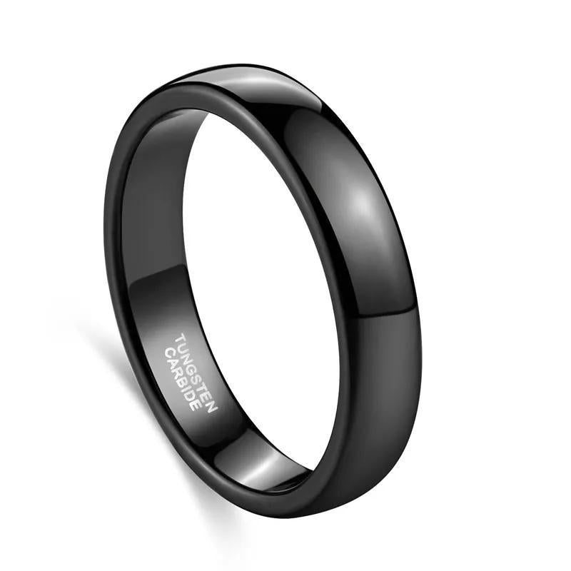 4-8mm | Tungsten Black Plain Band Ring