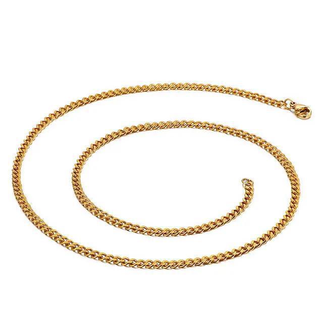 2-5mm | Curb Link Gold Plated Stainless Steel Chain