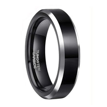 Load image into Gallery viewer, 6-8mm | Black and Silver Tone Squared Tungsten Band Ring
