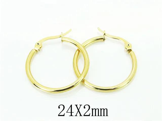 24x2mm | Fashion Gold Plated Stainless Steel Hoop Earrings