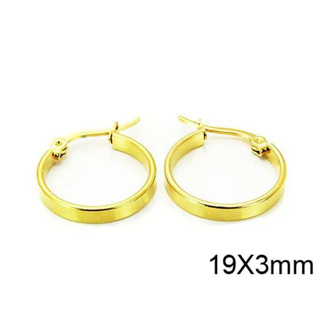 19x3mm | Fashion Gold Plated Stainless Steel Hoop Earrings