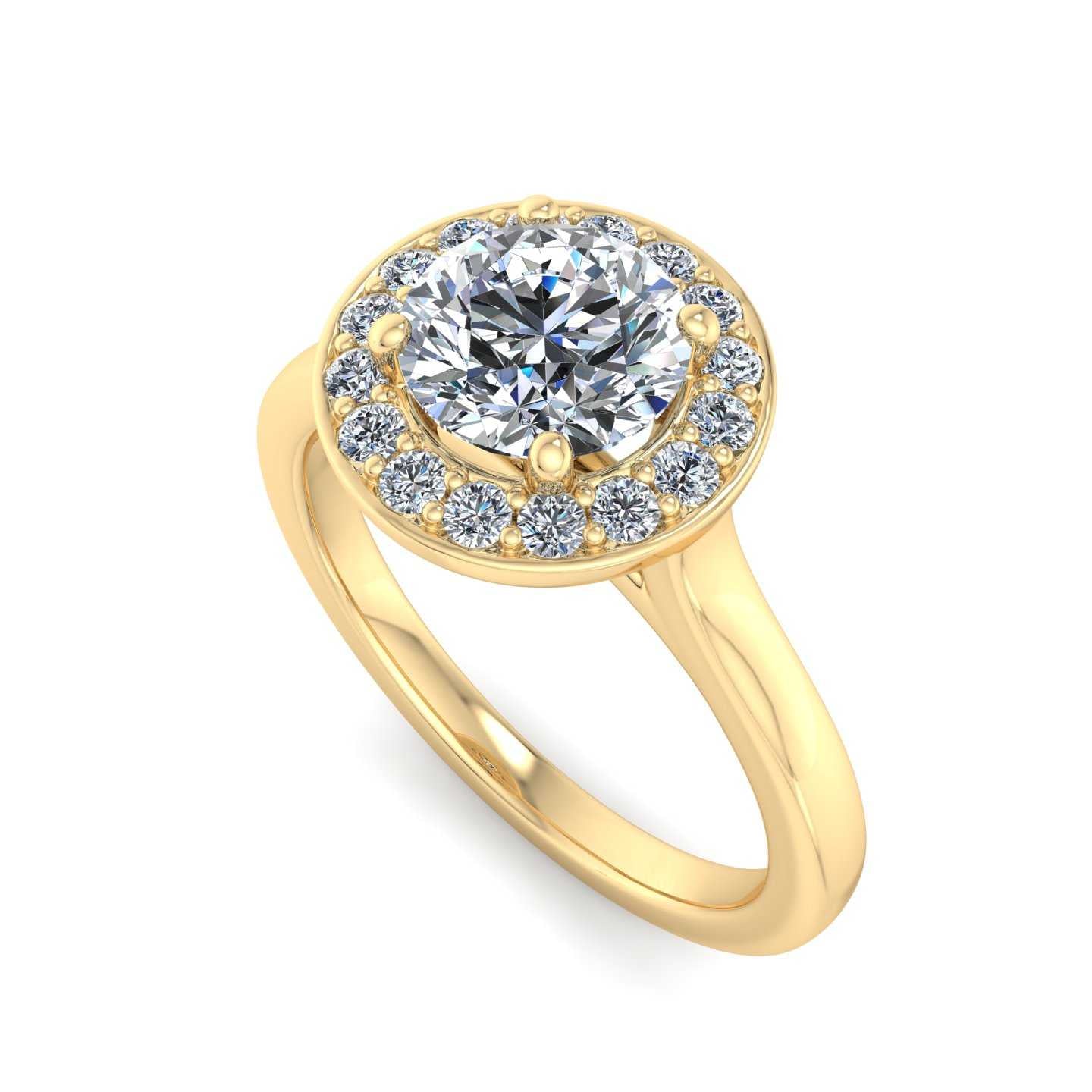 Halo Custom Engagement Ring with Lab Grown Diamond Accents