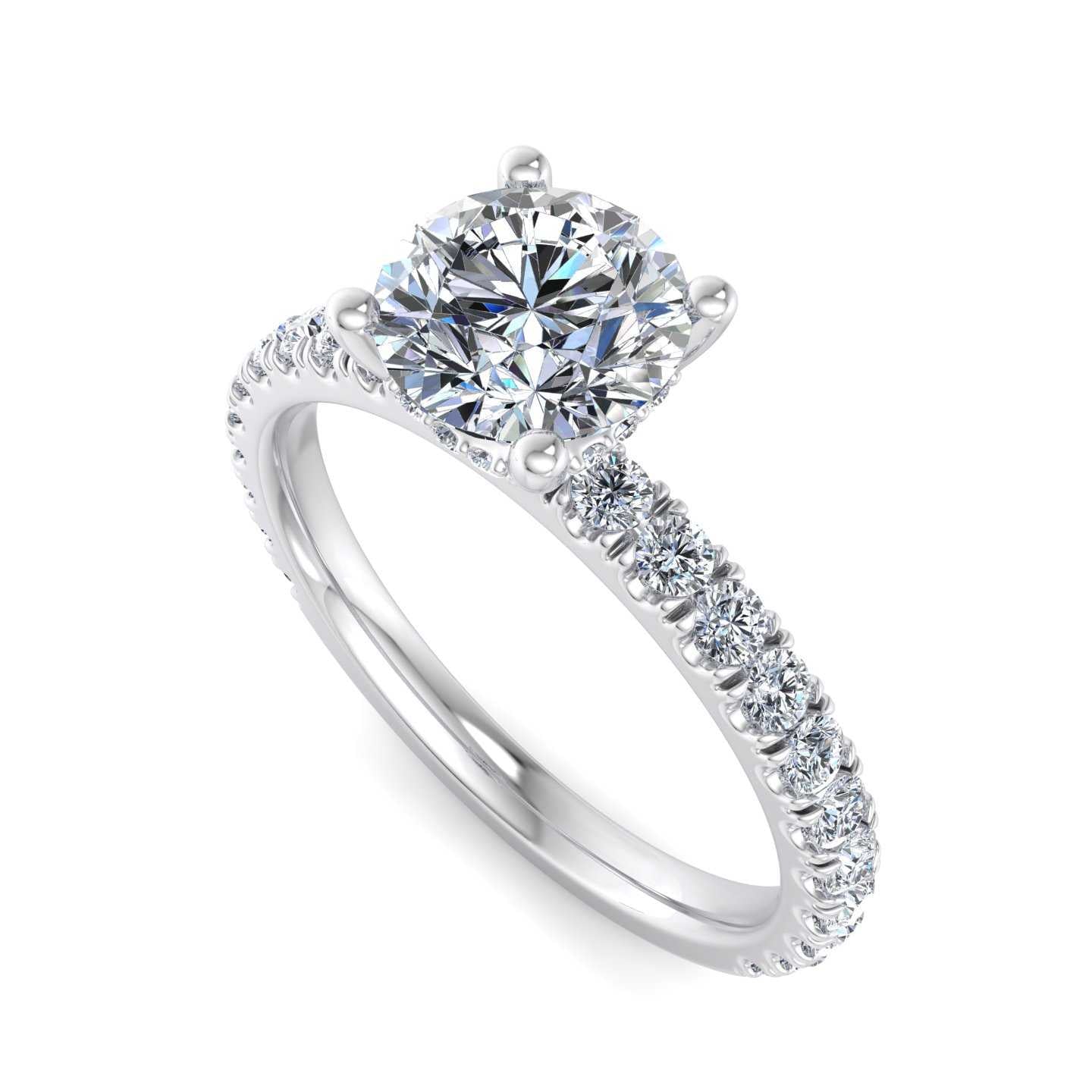 Classic Lab-Diamond Accented Engagement Ring