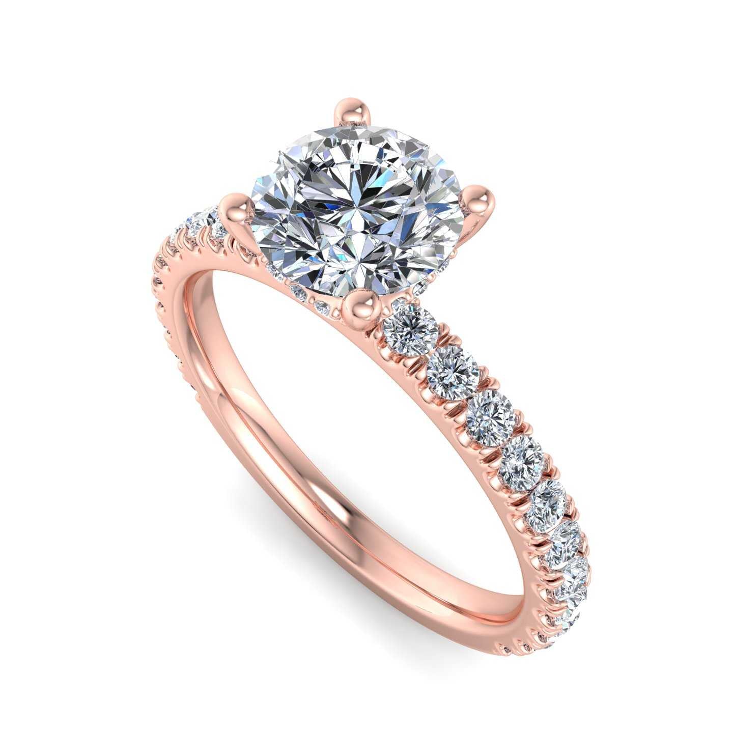 Classic Lab-Diamond Accented Engagement Ring