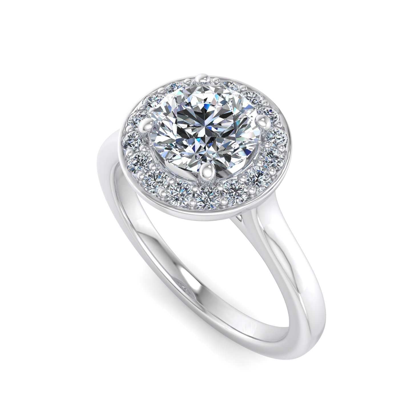 Halo Custom Engagement Ring with Lab Grown Diamond Accents