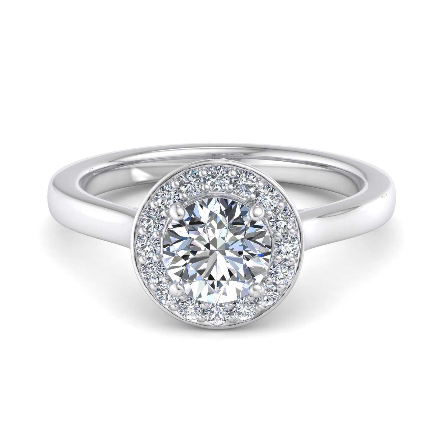 Halo Custom Engagement Ring with Lab Grown Diamond Accents