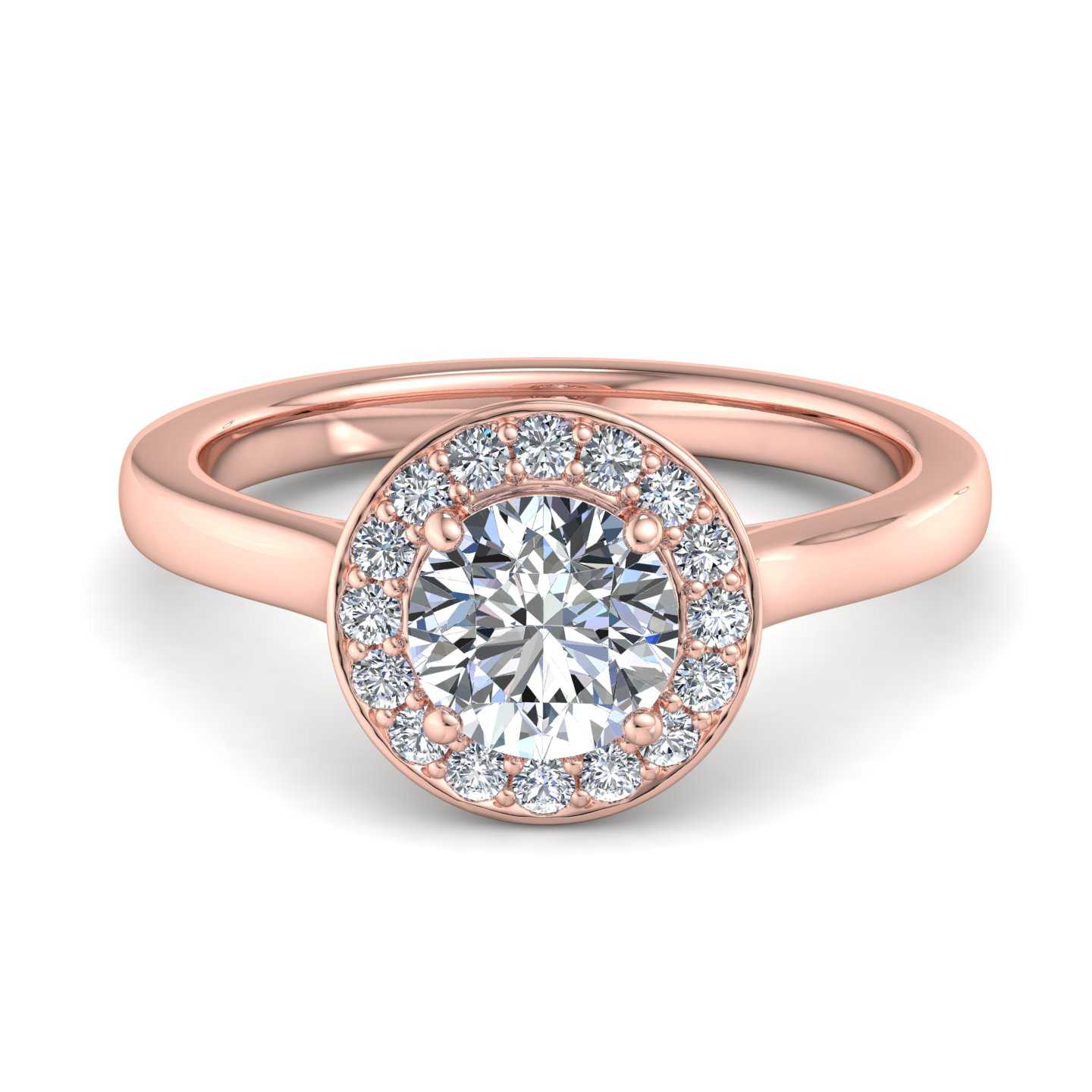 Halo Custom Engagement Ring with Lab Grown Diamond Accents