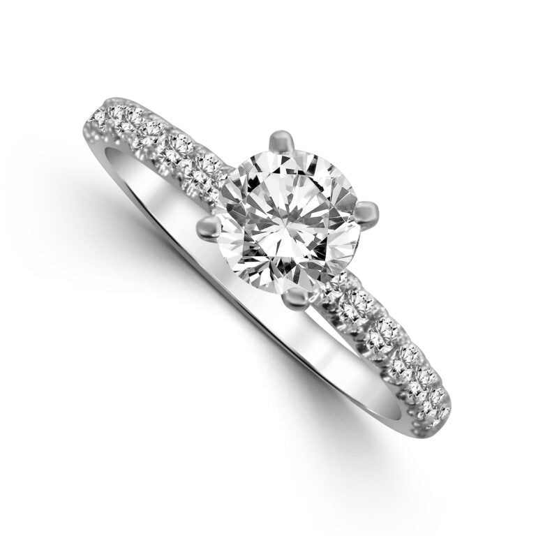 0.30ctw Diamond Accented Split Prong Engagement Ring
