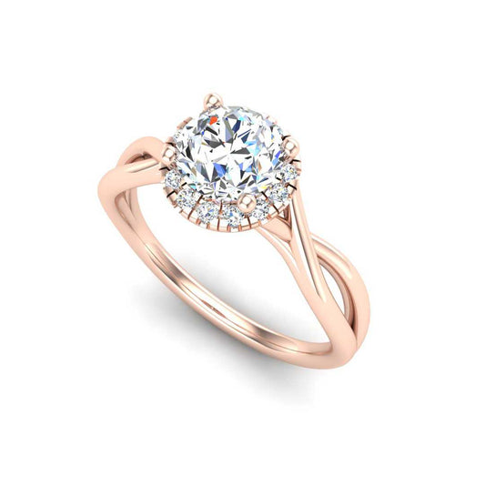 Twist Halo Style Custom Engagement Ring