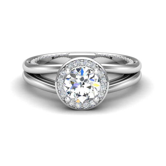 Two Become One Halo Engagement Ring