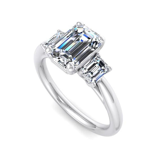 Three Stone Custom Engagement Ring